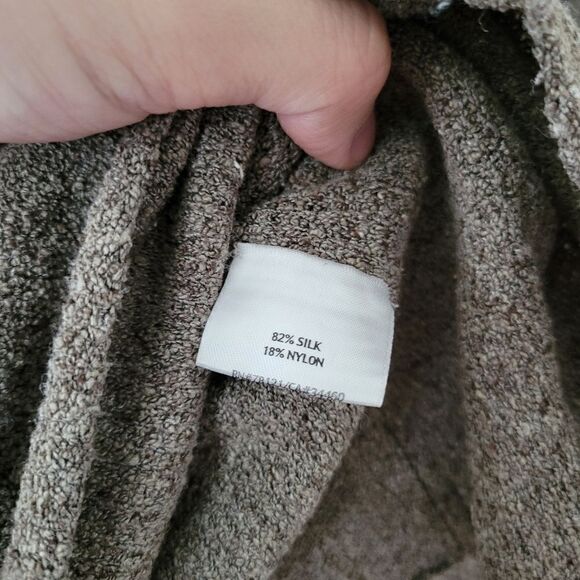 Eileen Fisher Silk Top Textured S Neutral Gray - Picture 3 of 6